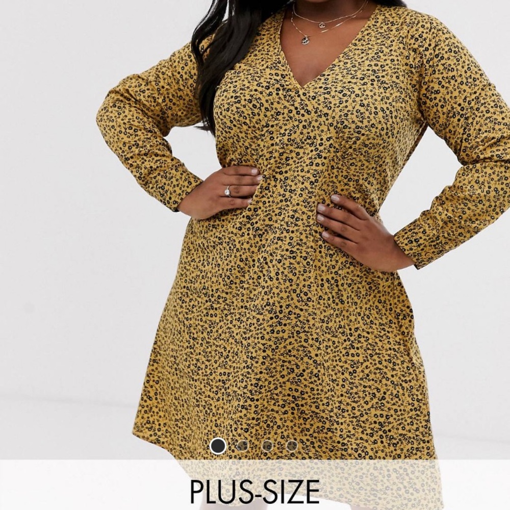 🖤ASOS Curve Mini tea dress in ditzy floral 💛